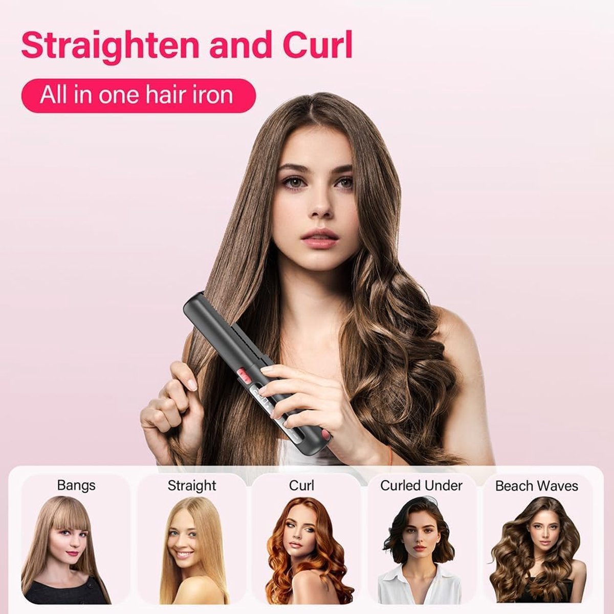 2-In-1 Stijltang Krultang Serie - Draadloze Stijltang - afbeelding 3