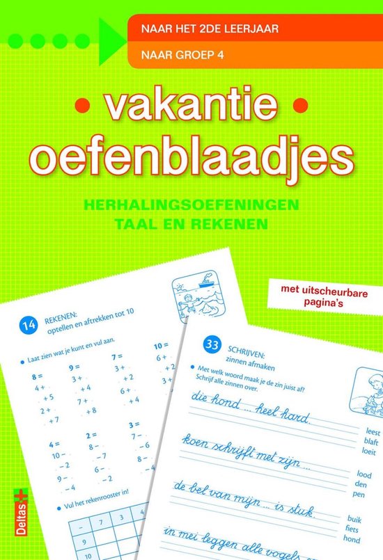 Vakantie oefenblaadjes "naar groep 4"