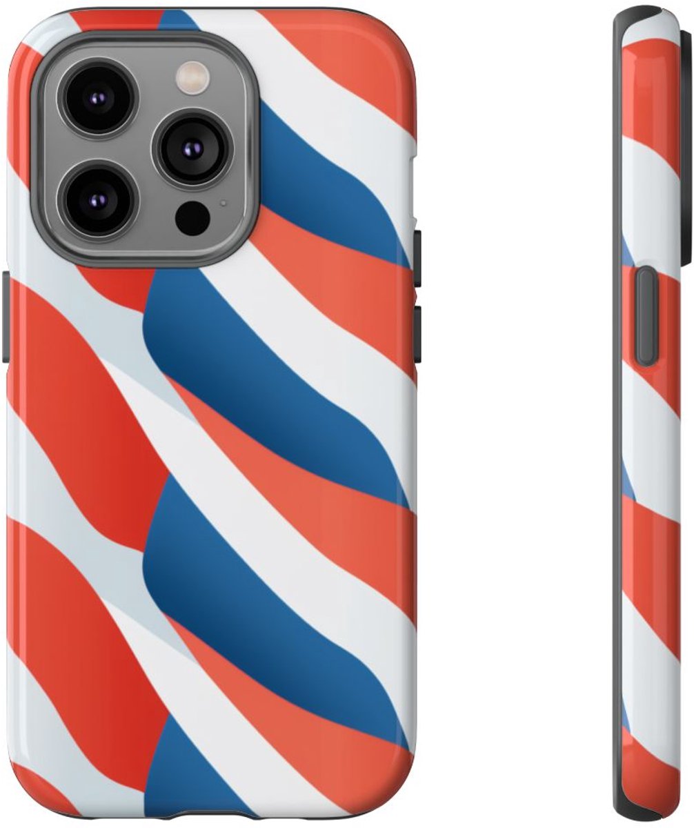 Minimalistisch Frans Vlagpatroon – Telefoonhoesje Geschikt voor iPhone 14 Pro