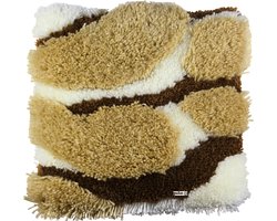 Pako Smyrna knoop kussen borduurpakket - fluffy - in neutrale kleuren - verschillende lengtes - geprint stramien - 016.900- DIY kit