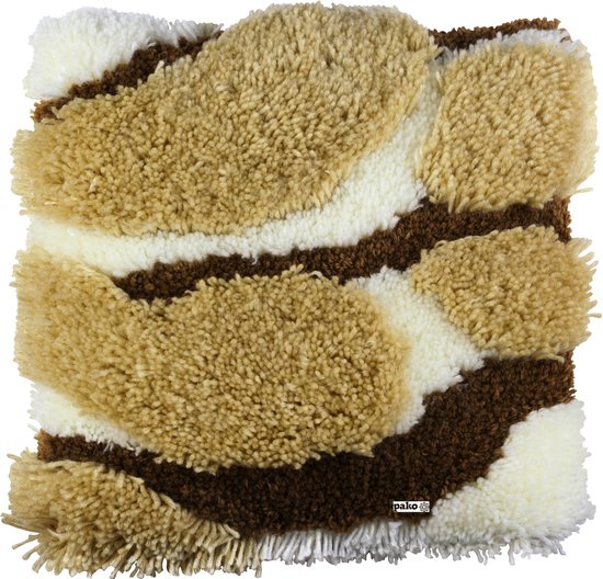 Pako Smyrna knoop kussen borduurpakket - fluffy - in neutrale kleuren - verschillende lengtes - geprint stramien - 016.900- DIY kit