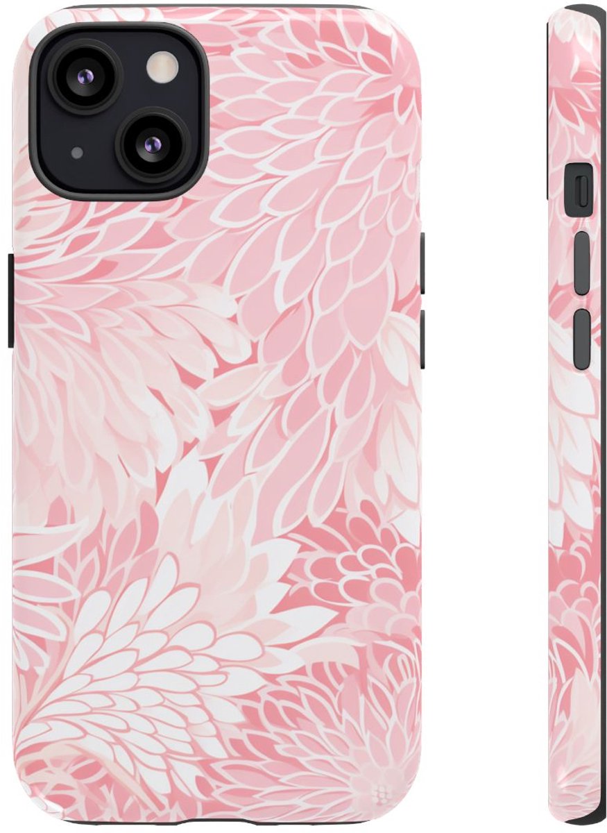 Lichtroze Bloemenpatroon – Telefoonhoesje Geschikt voor iPhone 13