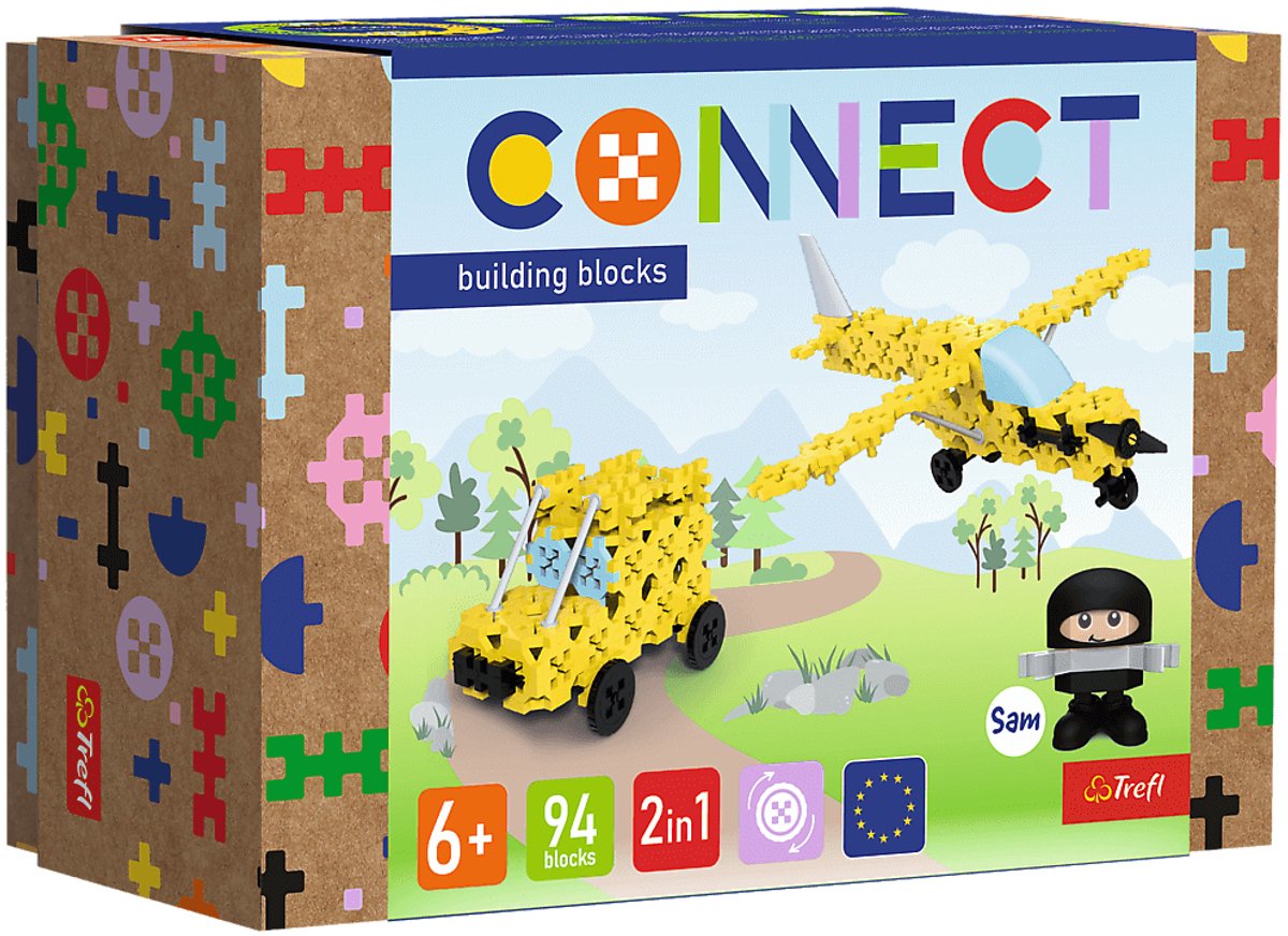 Connect | bouwstenen s vliegtuig / jeep 94 stuks