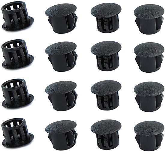 Enkotrade 4 stuks afdekstoppen, 24x20, boorgat 20 mm, buisafdekking van hoogwaardig polyethyleen, kunststof doppen, afdekdop, stop, blinde stop, afsluitdop