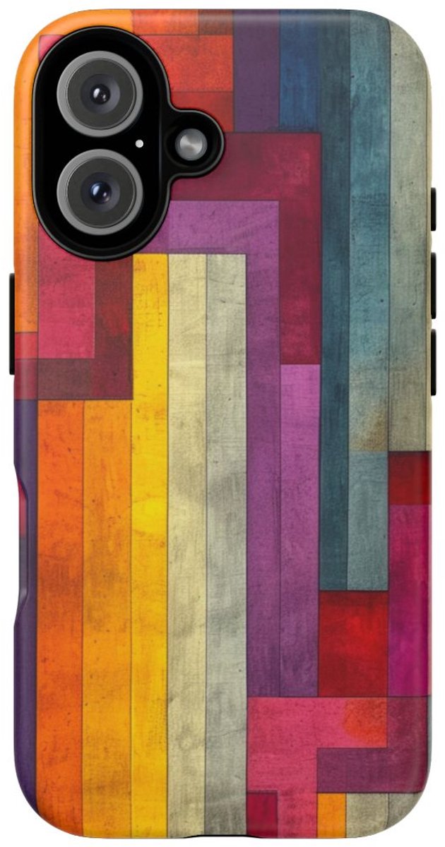 Kleurrijk Geometrisch Abstract Patroon – Telefoonhoesje Geschikt voor iPhone 16