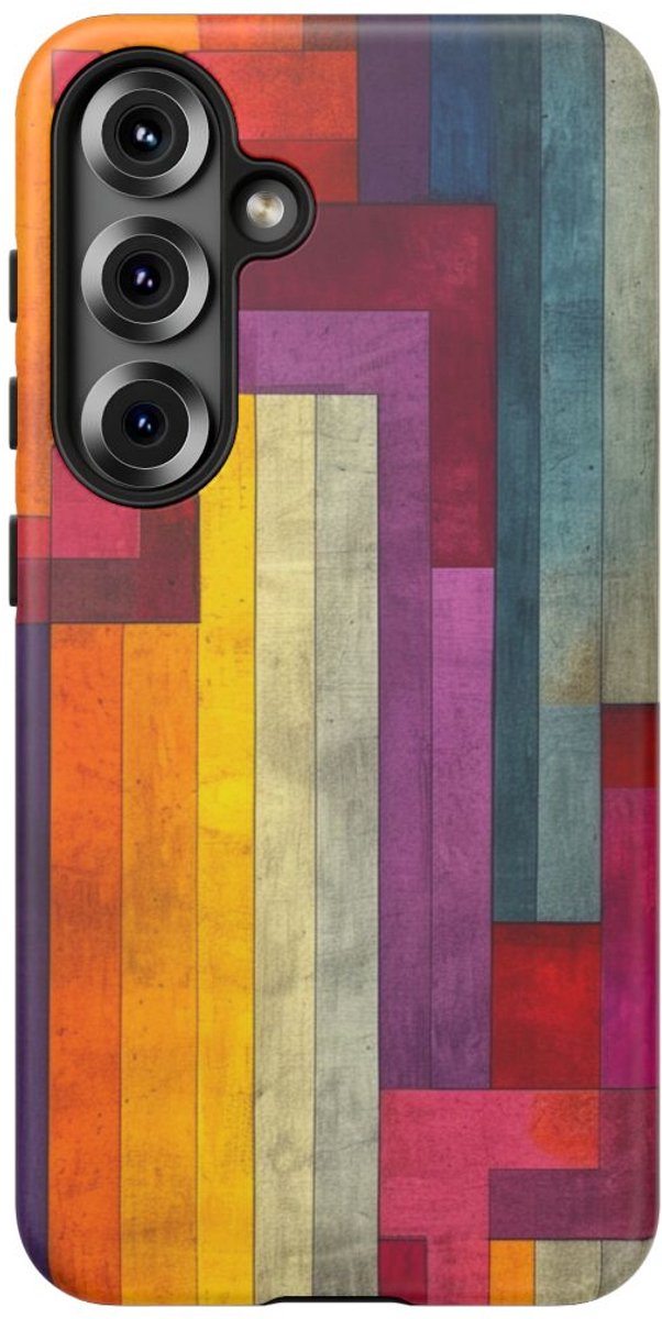 Kleurrijk Geometrisch Abstract Patroon – Telefoonhoesje Geschikt voor Samsung Galaxy S25