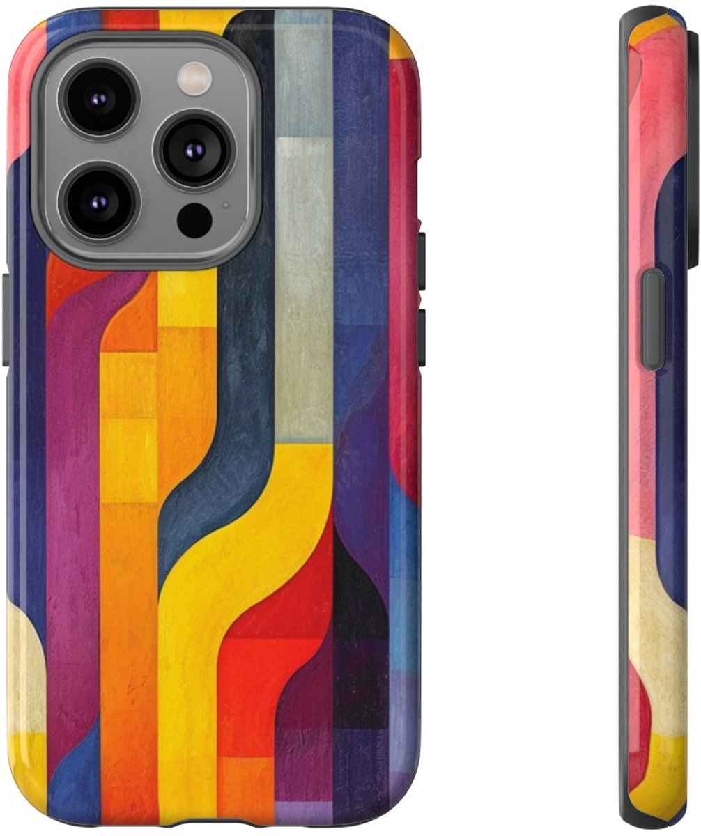 Kleurrijk Abstract Geometrisch Patroon – Telefoonhoesje Geschikt voor iPhone 14 Pro