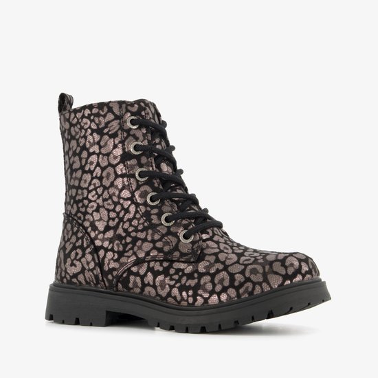 Bottes à lacets fille Blue Box à imprimé léopard bronze - Bronze - Taille 28