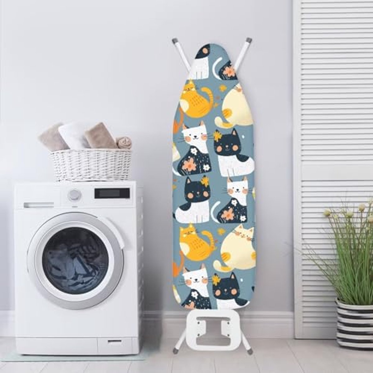 Kat Puzzel Strijkplank Cover met Elastische Rand - Beschermende Hoes voor Strijkplanken