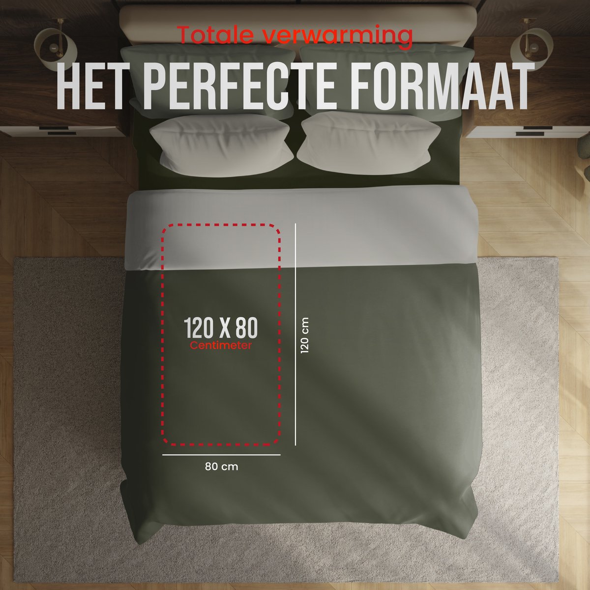 DistinQ Elektrische Onderdeken 100W 150x80 cm Wit - afbeelding 2