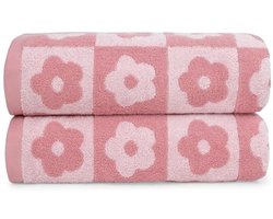 Luxueuze 2-delige badhanddoekenset met bloemenprint voor dames