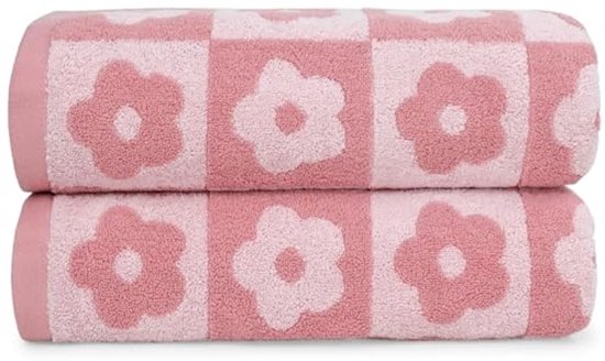 Luxueuze 2-delige badhanddoekenset met bloemenprint voor dames