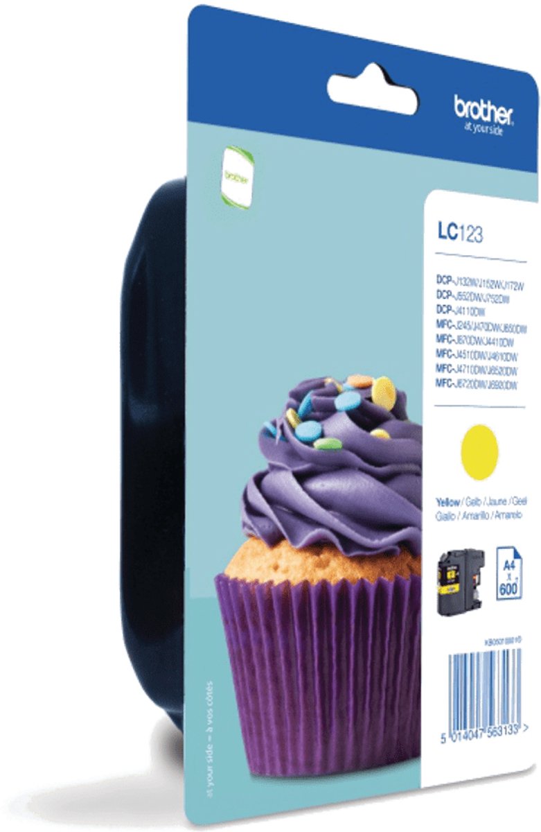 Brother LC123YBP inktcartridge, 1 stuk, origineel, geel