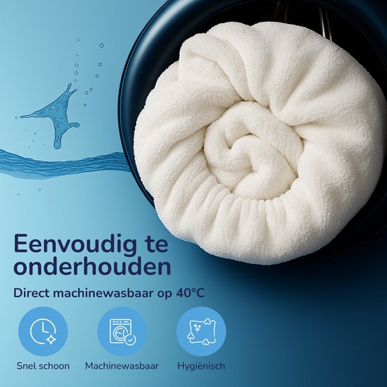 Hoeslaken Decoware® Teddy Fleece - Wit - 180 x 200 cm - Extra chaud et doux - Pour Matelas jusqu'à 30 cm d'épaisseur