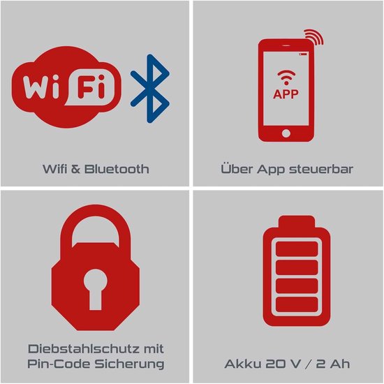 Practixx Robot Maaier PX‑RRM‑600Wi - Automatische Grasmaaier tot 600 m² - 18 cm Snijbreedte - 20‑60 mm Maaihoogte - Regen­sensor - Edge‑maai‑functie - App‑besturing - 35 % Hellingshoek - 13,94 kg Indsutrialhome — afbeelding 5