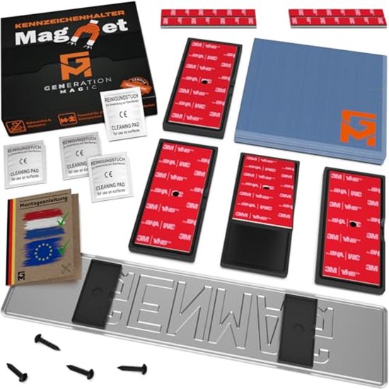 Magneet Kentekenplaathouder Auto - Extra Sterk en Universeel - Frameloos Magnetische Kentekenhouder