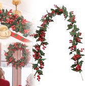 65 Stuks Kunstdennentakken Met Rode Bessen - Realistische Kerstdecoratie Voor Kransen En Knutselen