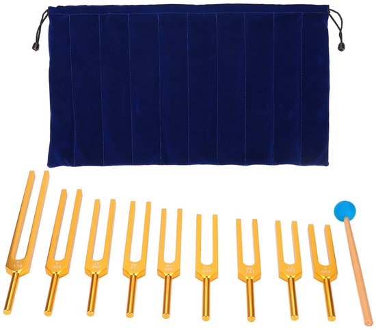 Stemvork, 9 Stuks 174/285/396/417/ 528/639/ 741/852/ 963HZ Stemvork Healing Therapy Tool Set
