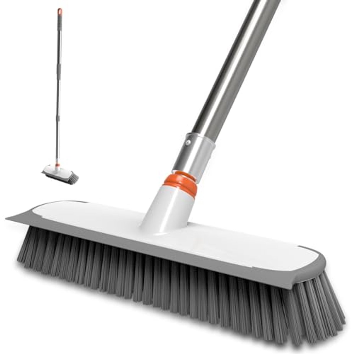 Multifunctionele Vloerschrobborstel met Lange Steel - 30 cm Borstel voor Beton en Buiten