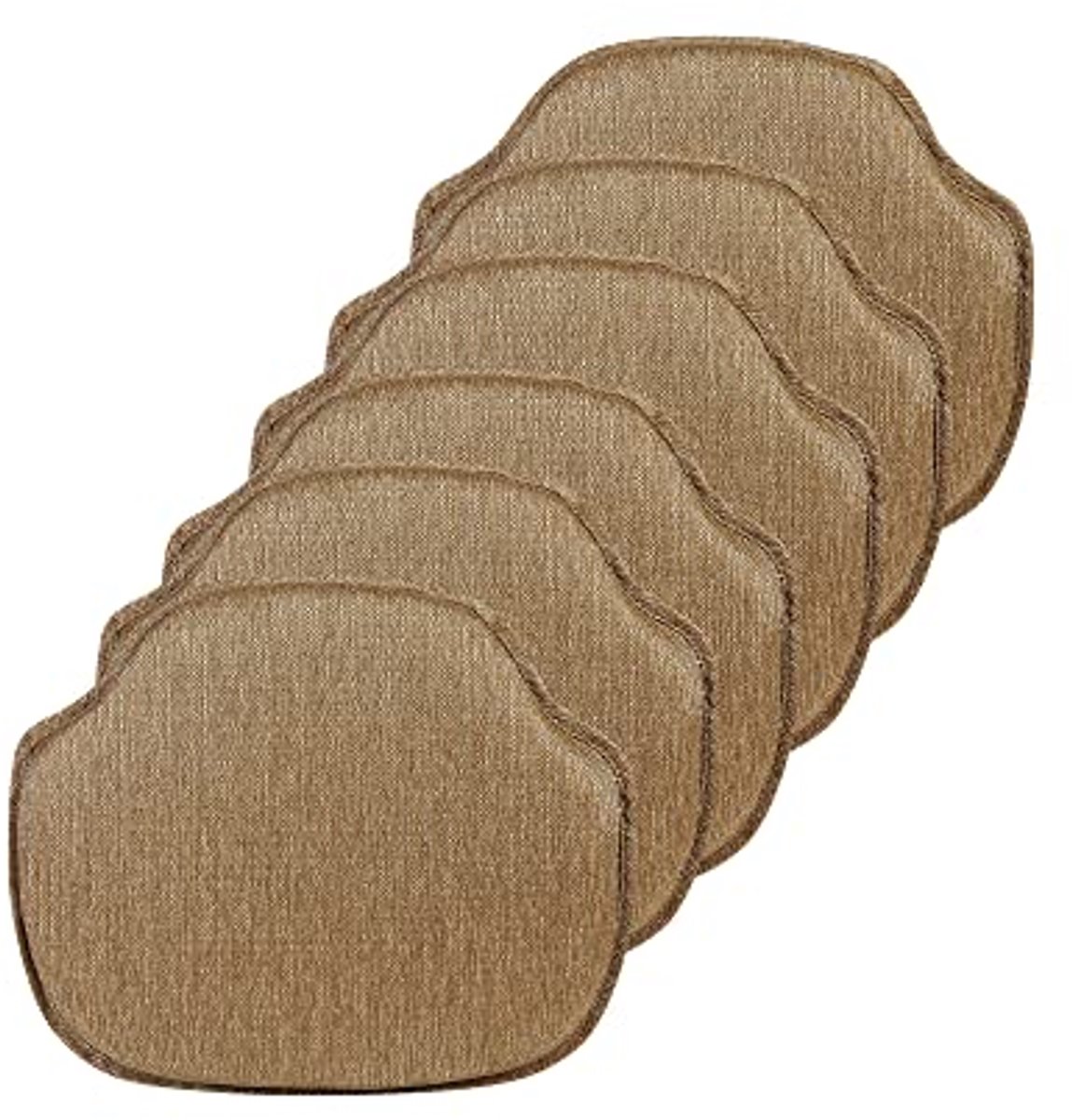 Antislip Windsorstijl Stoelkussens voor Eetkamer en Keuken - 40 x 30 cm - 6 Stuks in Goud