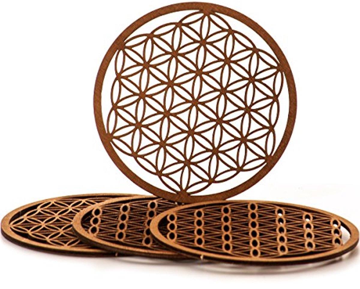 Houten Flower of Life Set - Symbool van Bescherming en Positieve Energie