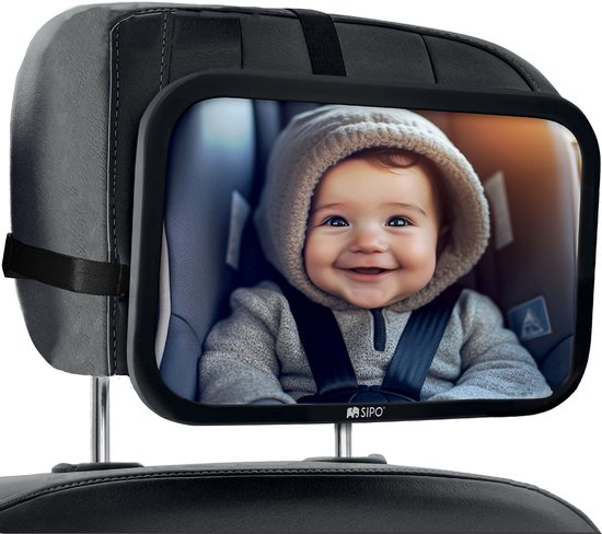 SIPO Autospiegel Baby Observatie Spiegel - Veiligheids Spiegel voor Kinderzitje - Snel Te Monteren - 19x30 cm - 1 Stuk van Merkloos — afbeelding 2