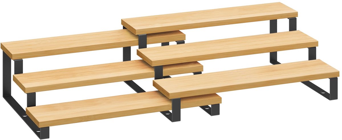Ibenzoa® Stijlvolle en Uittrekbare Keukenorganizer Set van 2 met Drie Planken