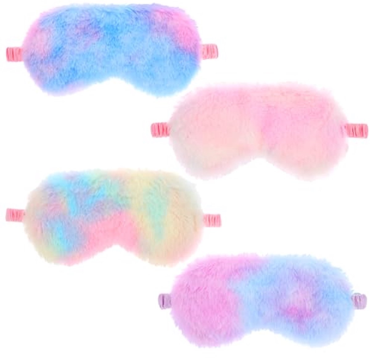 Comfortabele Slaapmaskers voor Kinderen en Volwassenen - 4 Stuks Regenboog Oogmaskers