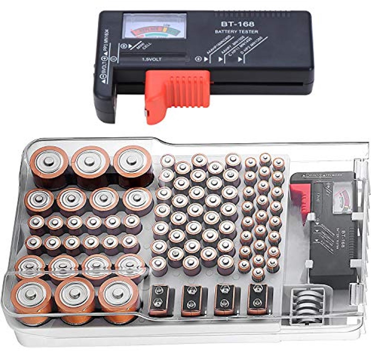 Batterij Organizer en Tester - Opslagdoos voor 93 Verschillende Batterijformaten
