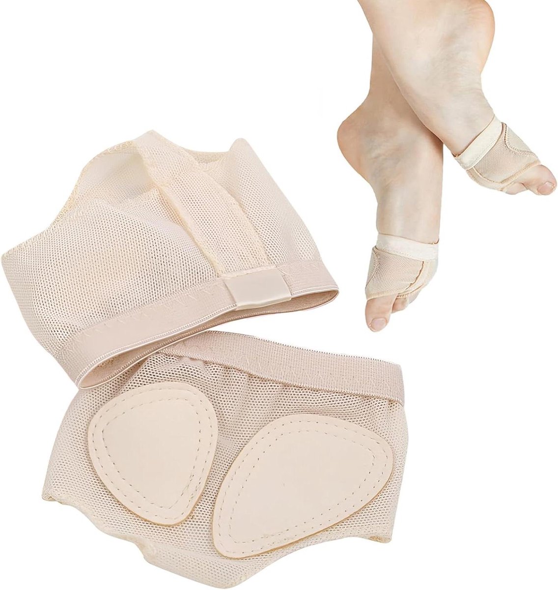 Premium Dansschoenen Paw Pad Balletvoetkussens voor Jazz Klassieke Dans en Buikdans Beige