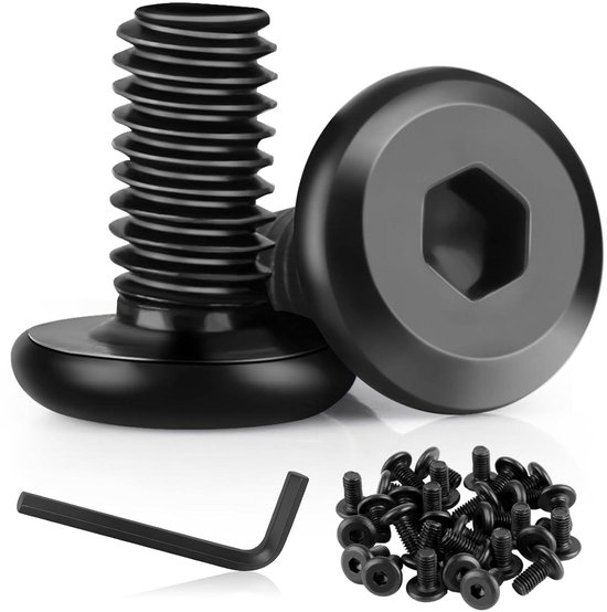 Sturiz 30 stuks M6 X 40 mm schroeven met verzonken kop zwart roestvrij staal A2 V2A verzonken kop binnenzeskant schroeven DIN 7991 verzonken schroeven volledige schroefdraad met binnenzeskantsleutel