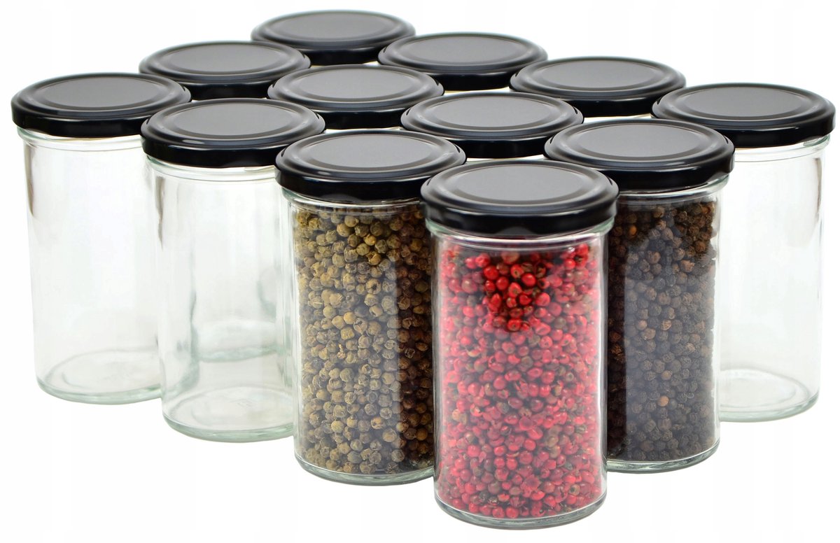 Glazen Potten 277 ml - 12 Stuks voor Kruiden, Pasta en Conserveren