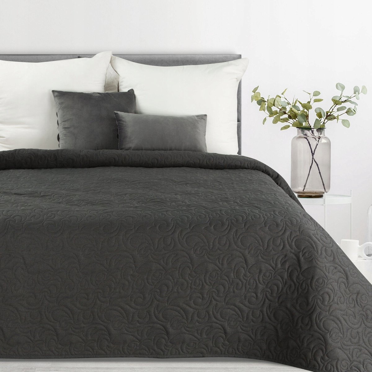 Gewatteerde sprei Linnen4 Antraciet 220x240 cm - Stijlvol en Praktisch