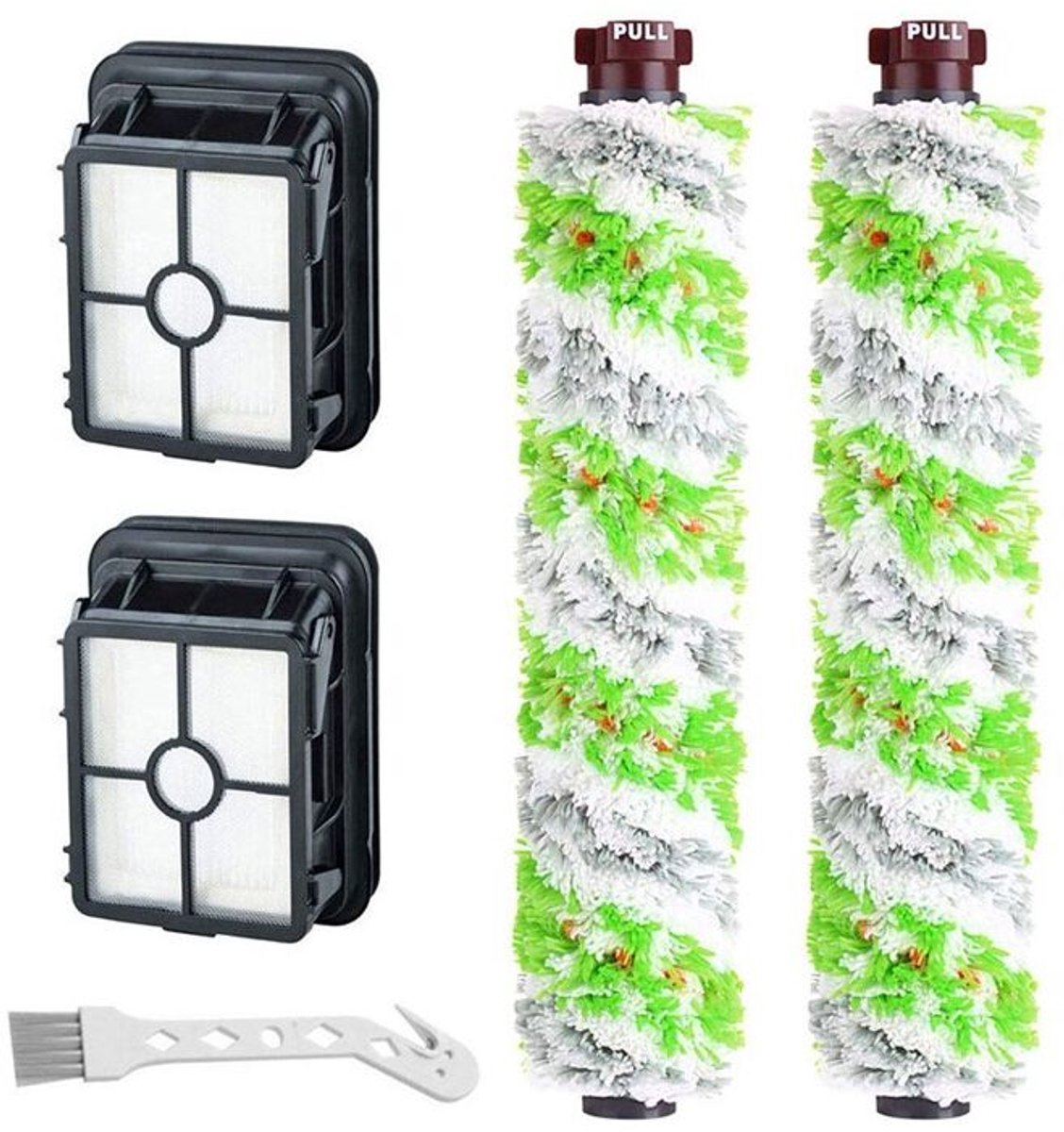 2 Vervangende Rollenborstels + 2 Filters Geschikt voor BISSELL Crosswave 17132/2225N Series, Geschikt voor Huisdieren & Rokenaren