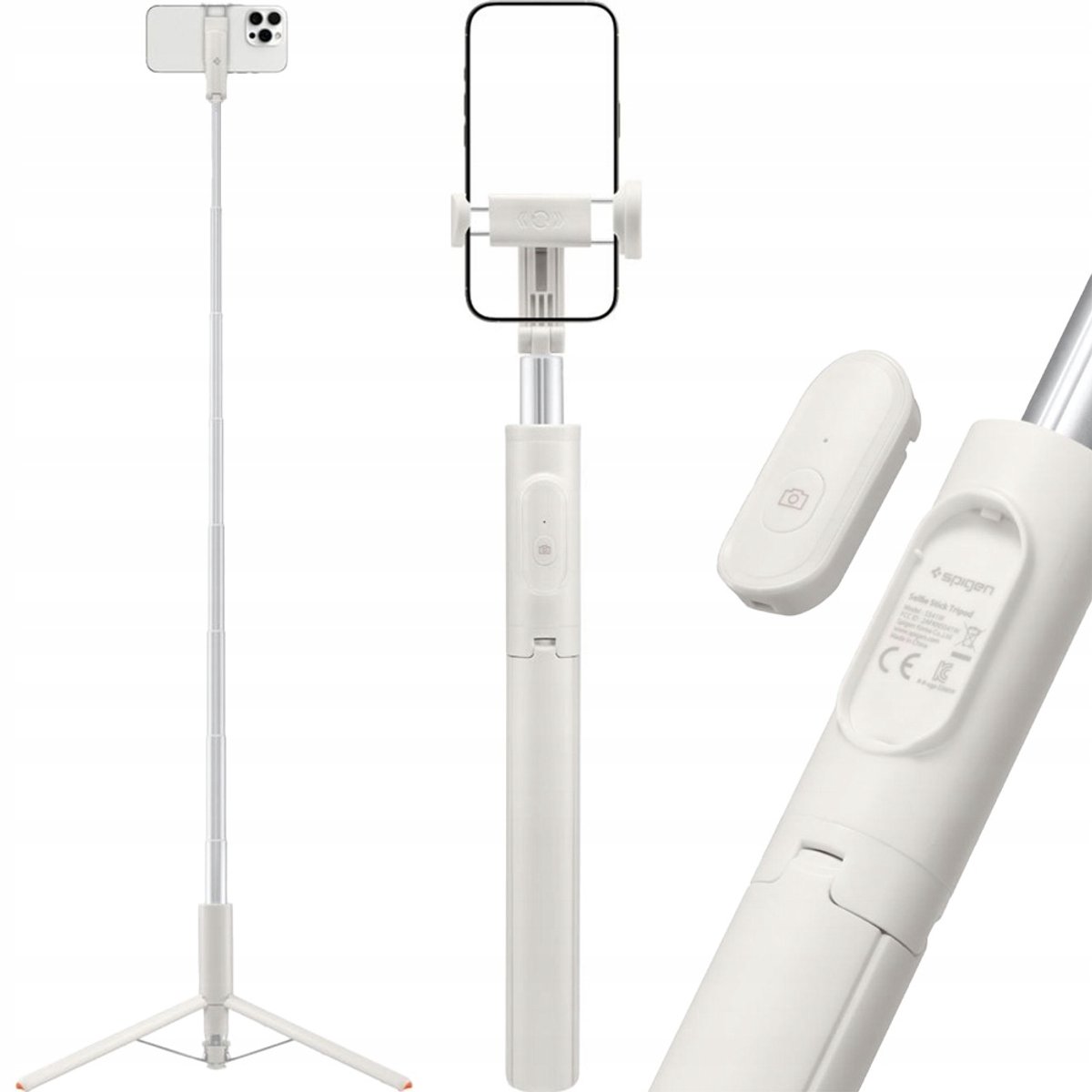 Spigen S541W Selfie Stick-statief met Bluetooth-afstandsbediening - Beige