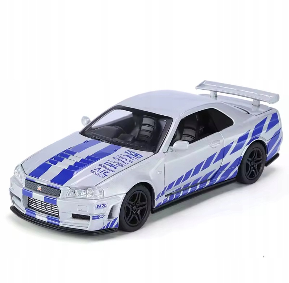 Nissan Skyline GT-R R34 Modelauto 1:32 met Licht & Geluid