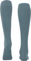 FALKE Cotton Touch lang eenkleurig katoen kniekousen dames blauw - maat 39-42
