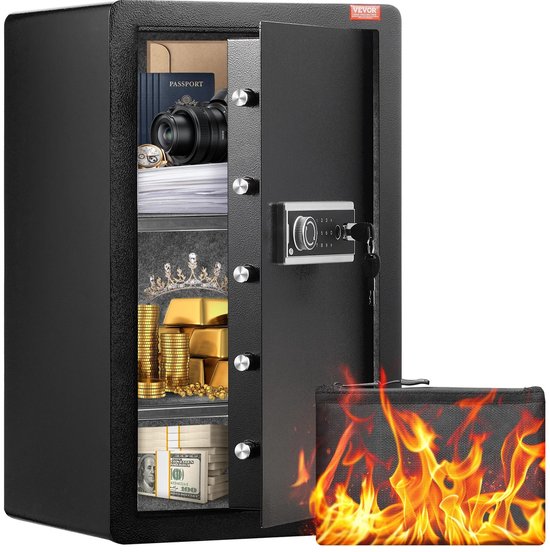 JLA Commerce - Brandwerende Kluis - 200 Liter Inhoud - Met Sleutel in Wachtwoord