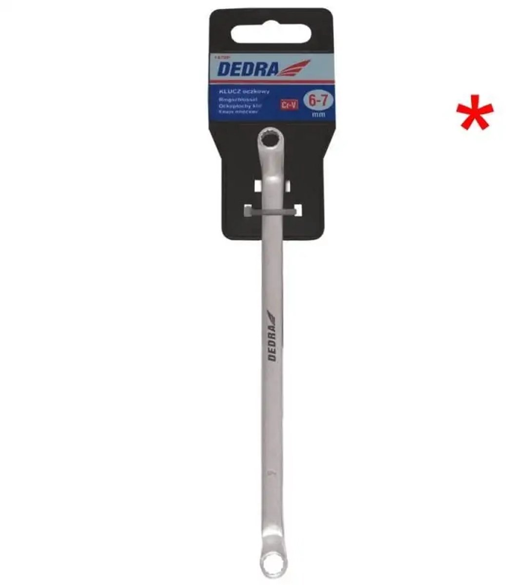 DEDRA Ringsleutel Gebogen 14x15mm CrV met Hangertje