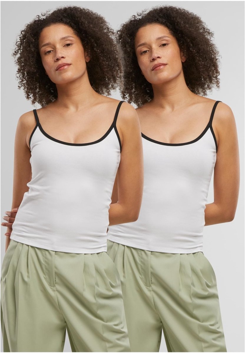 Urban Classics Contrast Basic Set van 2 Dames Top – M Zwart