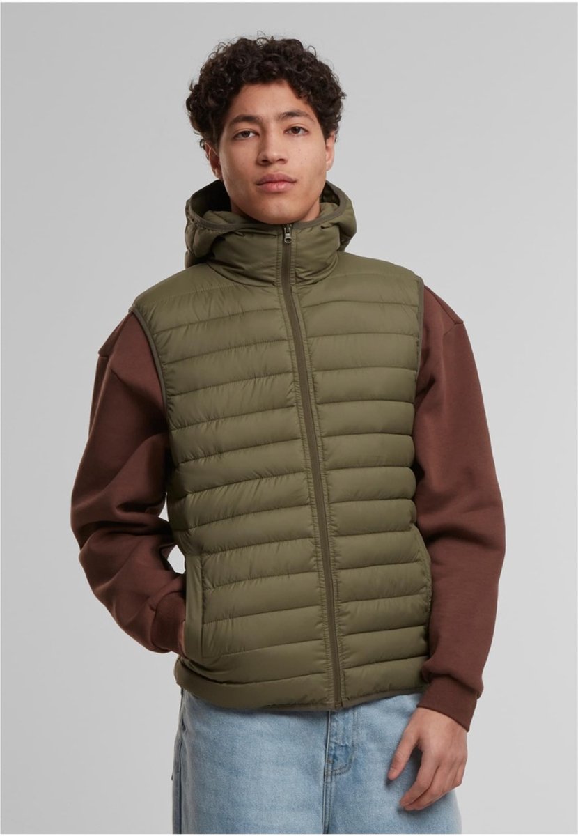 Urban Classics Light Weigh with hood Mouwloos jacket XXL Olijfgroen