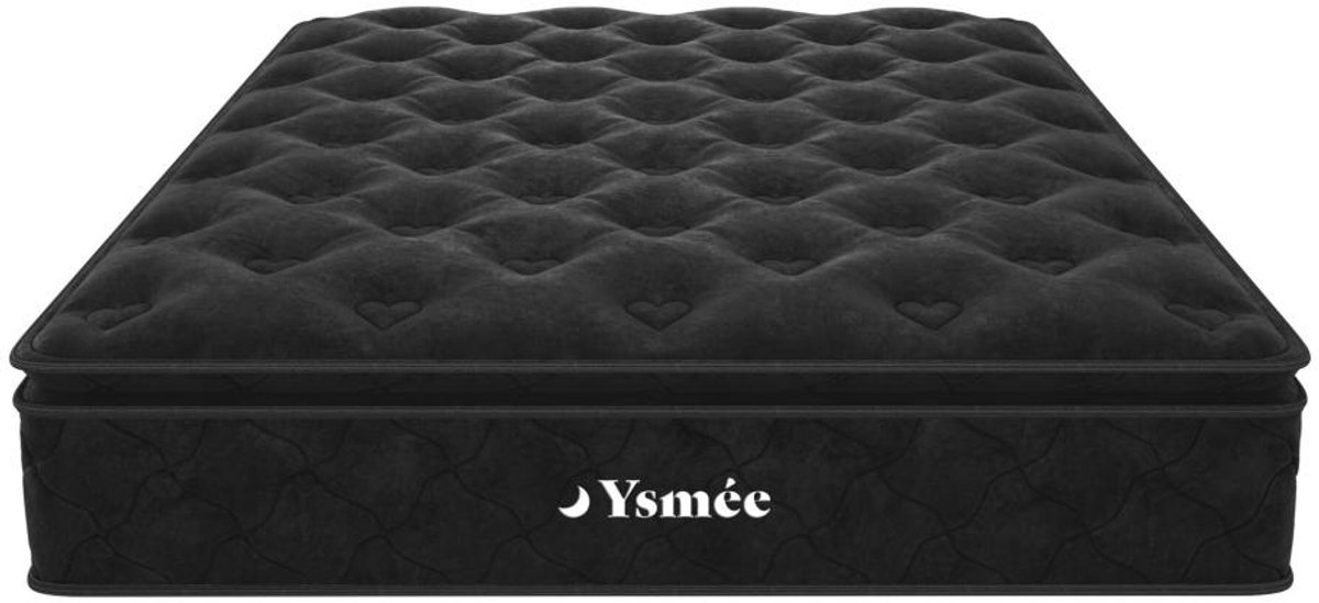 Vente-unique Matras met pocketveren en geïntegreerd dekmatras 140 x 190 cm dikte 28 cm - BLACK DREAM van YSMÉE L 190 cm x H 28 cm x D 140 cm Zwart