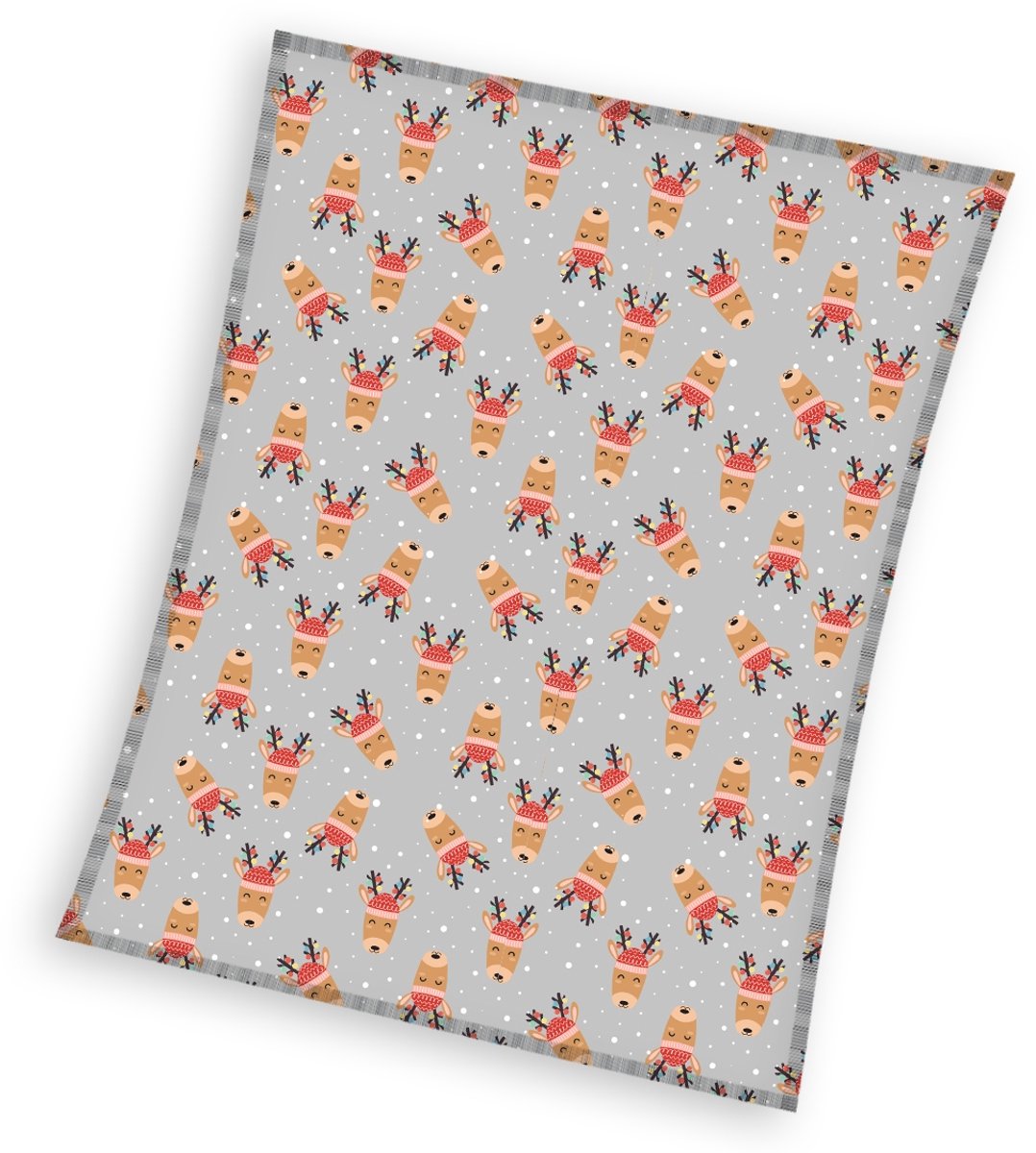 Flanel kerstdeken 130x170cm - Gezellige rendierprint