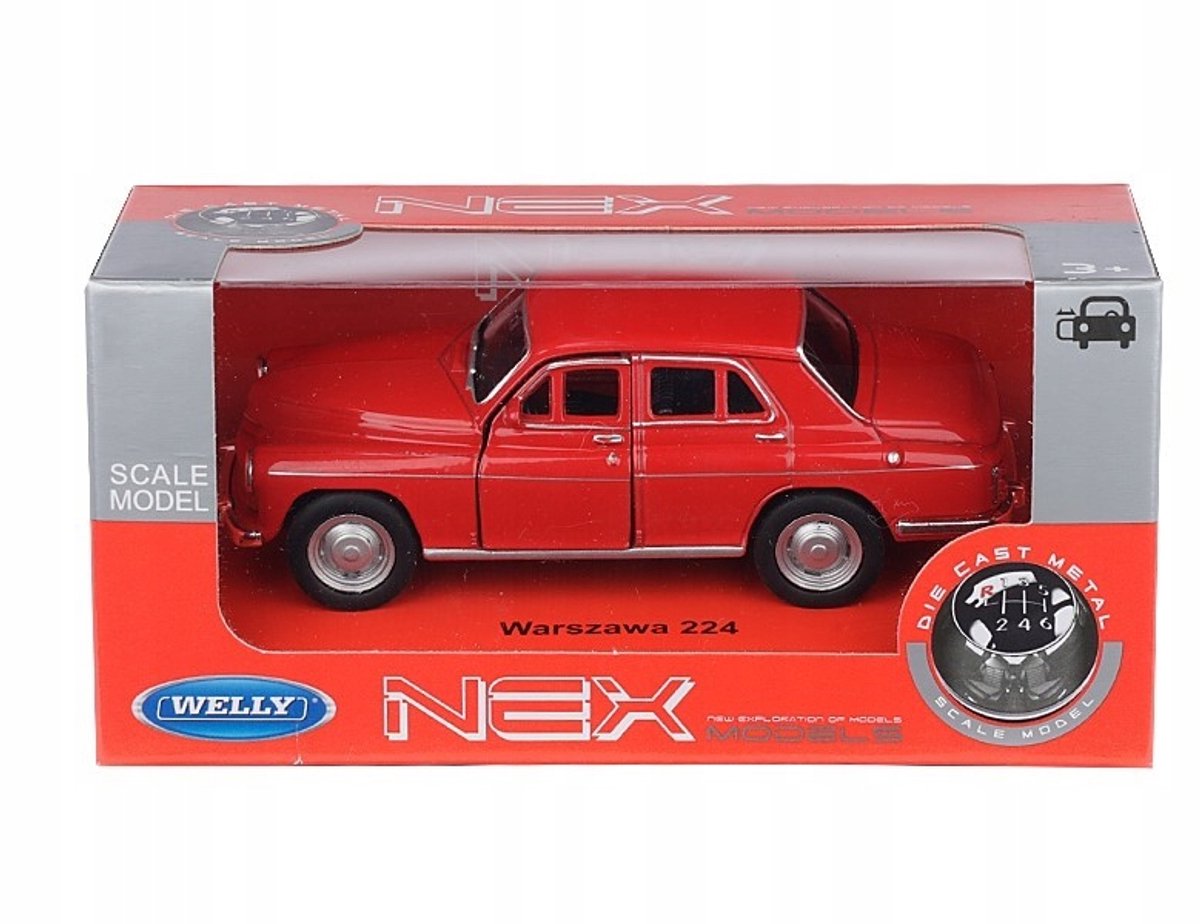 Modelauto Warszawa 224 1:34 Metaal - Rood