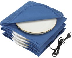 Elektrische bordenwarmer - Voor maximaal 12 borden met 32 cm diameter - Katoen - Blauw