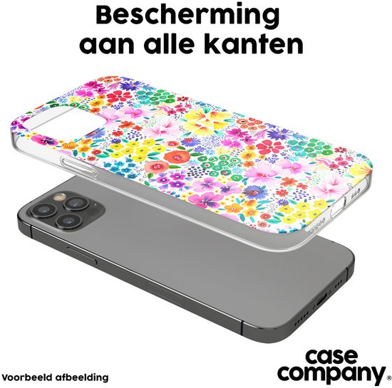 Doorzichtig telefoonhoesje met kleurrijk bloemenpatroon. Bescherming rondom.