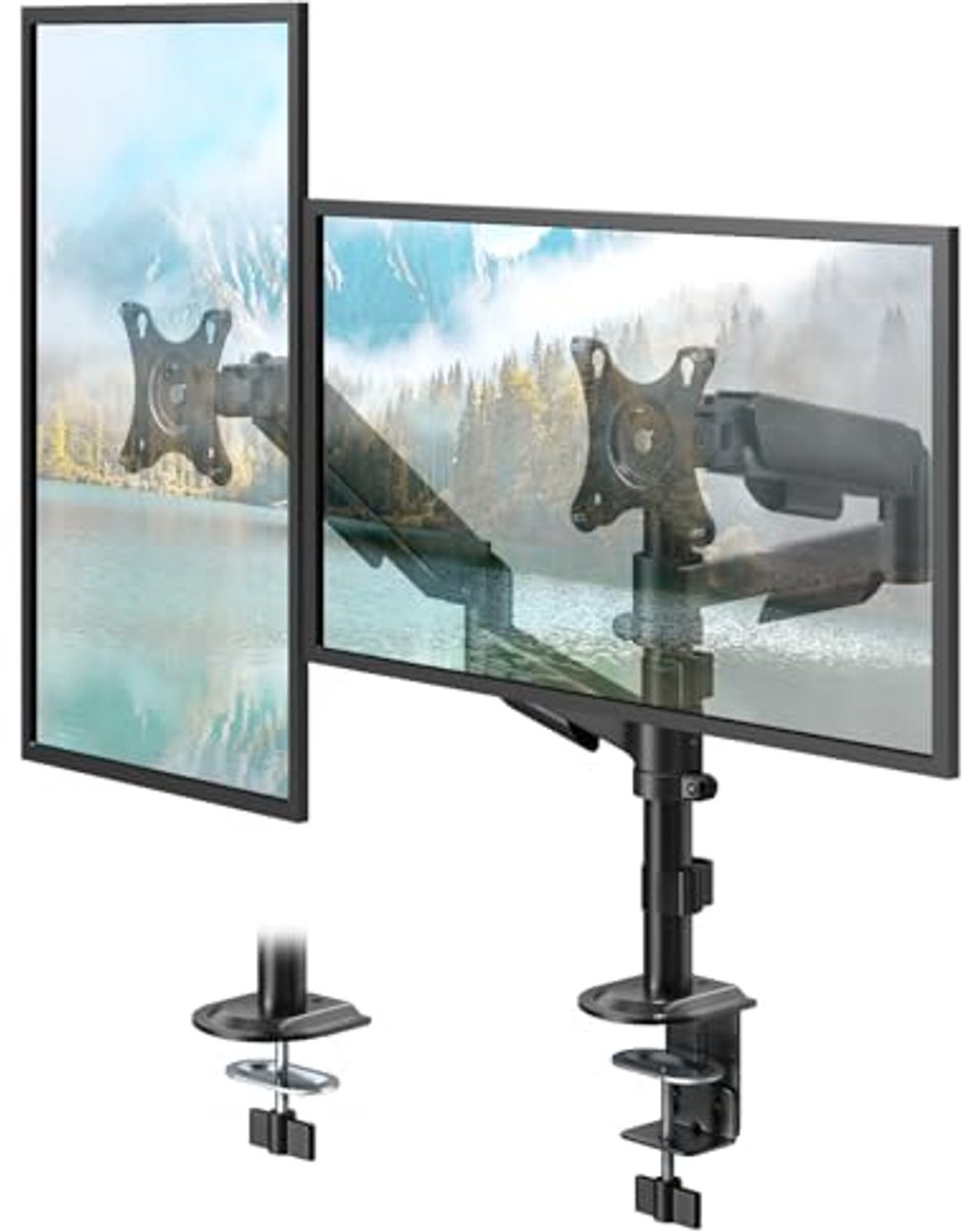 Verstelbare Monitor Houder voor 2 Monitoren van 13 tot 32 Inch