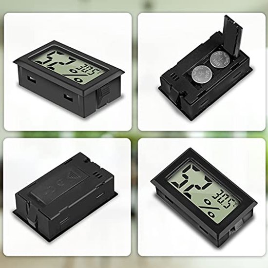 Thlevel 6 Stuks Digitale Minithermometer En Hygrometer – LCD-scherm, -50°C Tot +70°C, Voor Koelkast, Aquarium En Woonkamer
