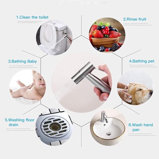 Handbediende bidetsproeier voor toilet, zwart messing badkamerdoek luiersproeierset met koud en warm water, wandmontage toilet bidet sproeier kit voor vrouwelijke hygiëne, huisdieren baden