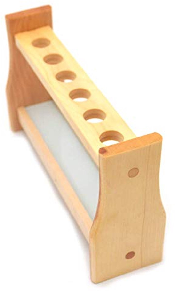 Houten Reageerbuis Rack Houder voor 6 Buizen - 21mm Gat